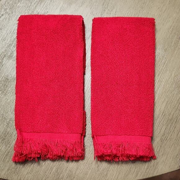 🎄 Vintage Needlepoint Crossstitch Christmas Geese Fingertip Towels 2 Grannycore - Picture 3 of 4